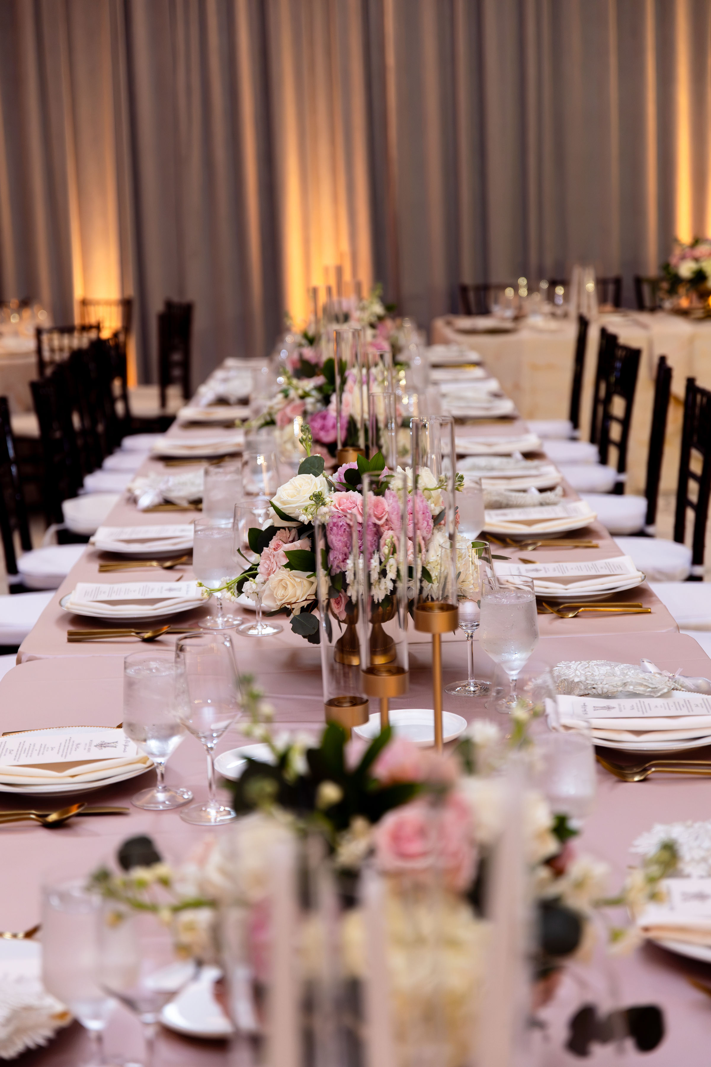 Indoor Grand Ballroom Table Setting